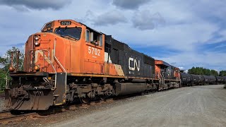 SD75I LEADER BUT NOT WORKING? Local Mixed Freight Train CN 598 Northbound