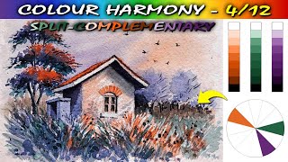🎨 Split Complementary Colour Harmony | Watercolor | Watercolour | Painting