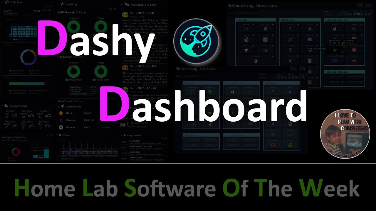 Dashy - Self Hosted Dashboard - HomeLab Software Of The Week 2 - YouTube