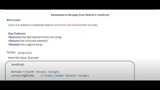 How to Use the JavaScript 'pop()' Method | Quick and Easy Guide