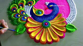 #1636 New Diwali rangoli designs | navratri rangoli designs | satisfying video | muggulu