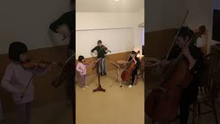 【のぞみ先生のバイオリンレッスン】小学生生徒さんのレッスン〜チェロの先生を招いての特別レッスンにて #violin #チェロ