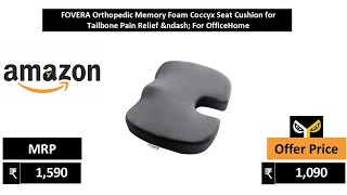 FOVERA Orthopedic Memory Foam Coccyx Seat Cushion for Tailbone Pain Relief – For OfficeHome