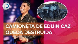 Así quedó la camioneta de Eduin Caz tras fuerte accidente automovilístico