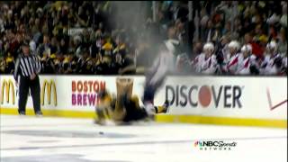 Alexander Ovechkin HUGE Collision with Dennis Seidenberg. April 12th 2012