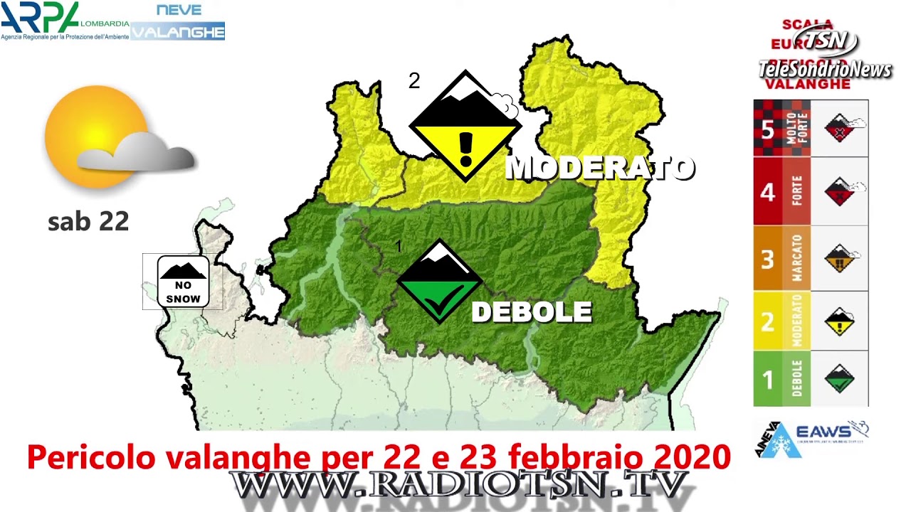 Arpa Lombardia Pericolo Valanghe Per Il 22 E 23 Febbraio 2020 - YouTube