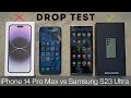 Samsung Galaxy S23 Ultra vs iPhone 14 Pro Max DROP Test | Durability