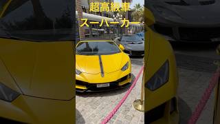 ドバイのドバイマリーナにある超高級車スーパーカー（フェラーリ、ランボールギーニ、ポルシェ、ロータス）