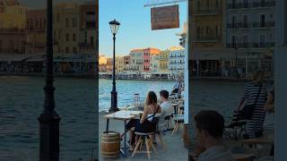 🌊🍹A perfect evening in Chania, Greece #chania #crete #greecetravel