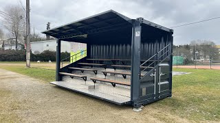 Container aménagé en tribune pour le rugby à Nontron !