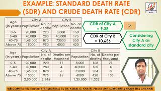 STANDARD DEATH RATE (SDR) AND CRUDE DEATH RATE (CDR) ILLUSTRATION @STATISTICS4ALL #STATISTICS4ALL