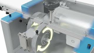 Inside the deburring machine