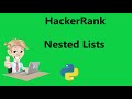 nested lists hackerrank solution python