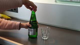 Unbottling Valser Sparkling Mineral Water from Switzerland