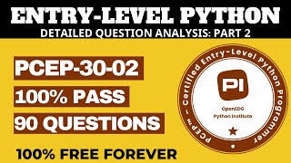 PCEP Certified Entry Level Python Programmer Exam Practice Questions - ANALYSIS PART2 (PCEP-30-02)