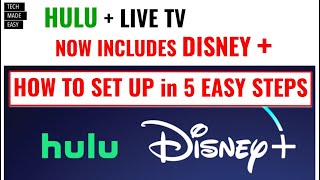 DISNEY + NOW Included with HULU + LIVE TV Easy 5 step setup and Quick Look