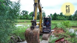 รถแบคโฮ เปิดทาง งานขุดคลอง Excavator Thailand