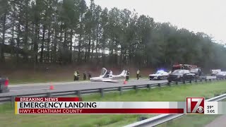 No injuries after small plane makes emergency landing on US-1 in Chatham County