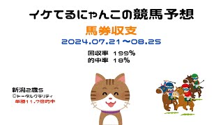 イケてるにゃんこの競馬予想 - 8/24-25 馬券収支とレース回顧