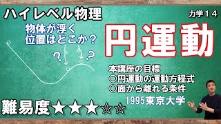 【ハイレベル物理14】円運動する物体がいつ面から離れるか