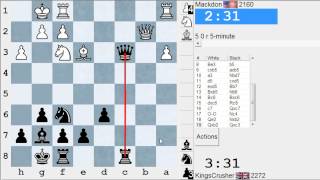 King's Indian Defence: Makagonov system (5.h3) : LIVE Blitz (Speed) Game #1961 vs Mackdon (2160) -