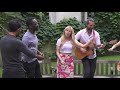 stunning flash mob wedding proposal in london garden...