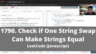 How to Solve "1790 Check if One String Swap Can Make Strings Equal" on LeetCode? - Javascript