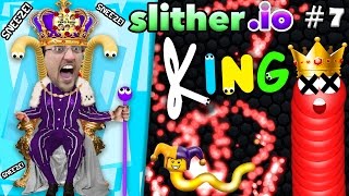SLITHER.io #7: I AM KING! → Royal Death  →  KILL THE KING → SCORE! (FGTEEV #1 Leadboard Gameplay)