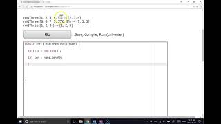 Coding Bat Solutions - Arrays 1 - MidThree