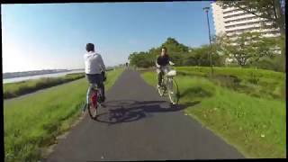 Riding from Higashi Ojima to Shin Kiba in Tokyo, Japan