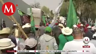 Campesinos regresan a plantón en San Lázaro