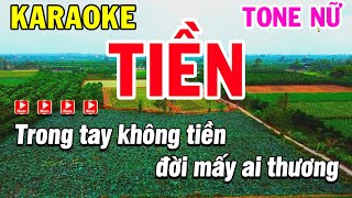 Karaoke Tiền ( Ngọc Sơn ) Tone Nữ Nhạc Sống Dễ Hát | Karaoke Phi Long