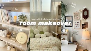 extreme aesthetic room makeover 🌷korean & pinterest inspired 🎉
