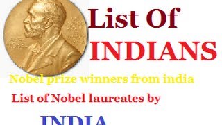 Nobel prize winners from india