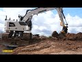 new liebherr r920 compact with engcon tilt rotator digging drainage trenches