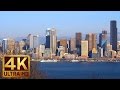 2 Hours Seattle Cityscape Urban Relaxation in 4K with City Sounds | Belvedere Viewpoint Park