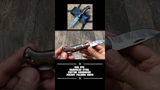 ASH R76 Damascus steel custom handmade pocket folding knife