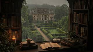Dark Academia Piano Music with Rain Sounds | Gothic Reading Library Ambience | Study Music