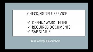 How to check on your Financial Aid via Self Service