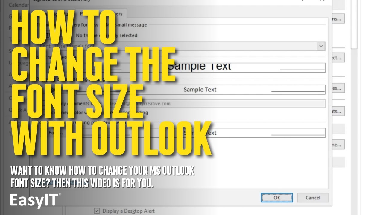 How To Change The Font Size In Microsoft Outlook - YouTube