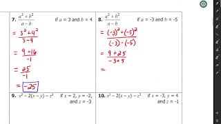 Evaluating Expressions notes