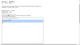 String-1 (lastTwo) Java Solution || Codingbat.com