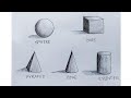 How to Shade basic forms ( 3D shapes ) step by step