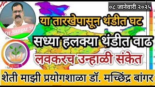 महाराष्ट्रात हलक्या थंडीत वाढ | मात्र उन्हाळ्याचे संकेत | थंडी उतरणीला #डॉ_मच्छिंद्र_बांगर