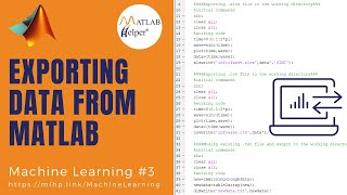 Exporting Data from MATLAB | Machine Learning | @MATLABHelper