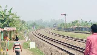 Rajshahi Bound Intercity Train Borendo Express Passing High Speed At Raninagar Station