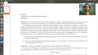 Integer Programming Example 1: LibreOffice Calc