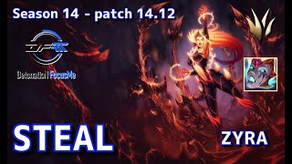 【KRサーバー/M1】DFM Steal ザイラ(Zyra) VS ヴァイ(Vi) JG - Patch14.12 KR Ranked【LoL】