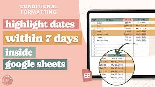 Highlight Upcoming Dates (Next 7 Days) in Google Sheets
