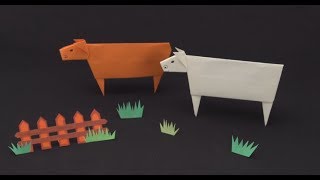 【摺紙牛】【Origami cow】【Vaca origami】【Bò Origami】【ओरिगामी गाय】